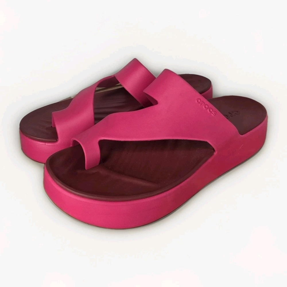 Crocs Size 8 Getaway Platform Flip Flop Dragon Fruit (pink) Toe Loop